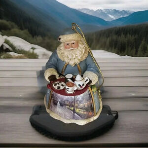 Thomas Kinkade Old World Santa Christmas Ornament Hometown Christmas 4"